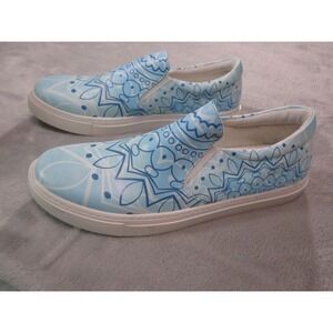 Reprise‎ Slip On Shoes Mens Size 8 EU 41 Blue Mandala Print Casual VS-MINE HD